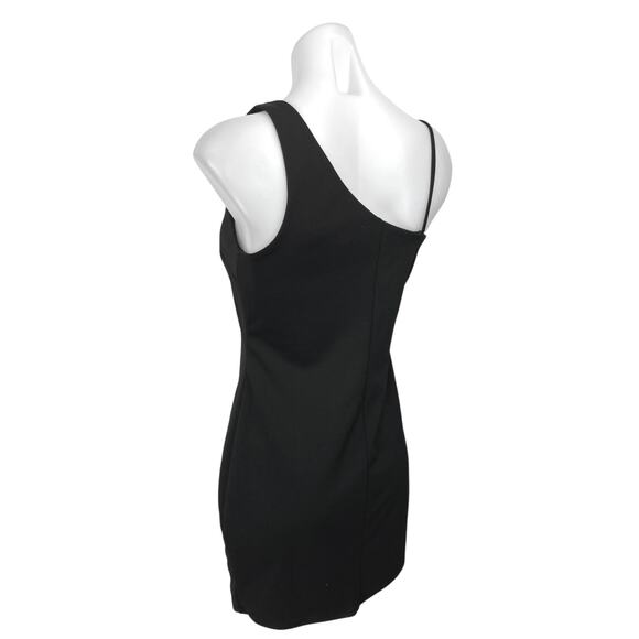 Lulus Black One Shoulder Sleeveless Cami Camisole Tank Mini Bodycon Dress Size S - Picture 3 of 5